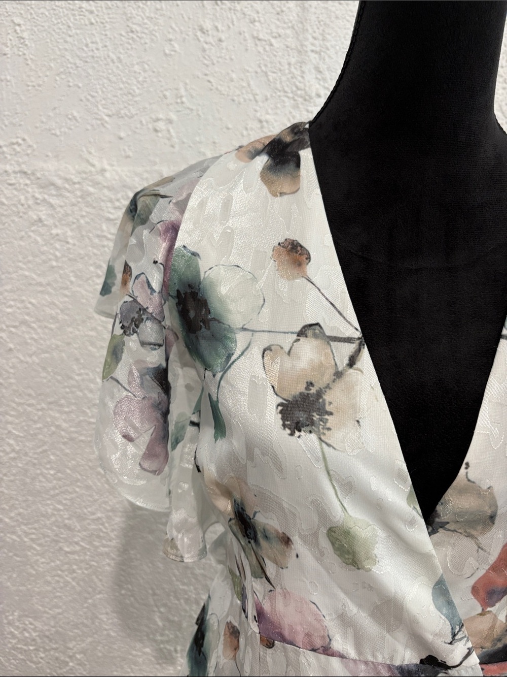 Anthropologie Hutch Pietrina Floral Wrap Maxi Dress White Size Small - Picture 5 of 11